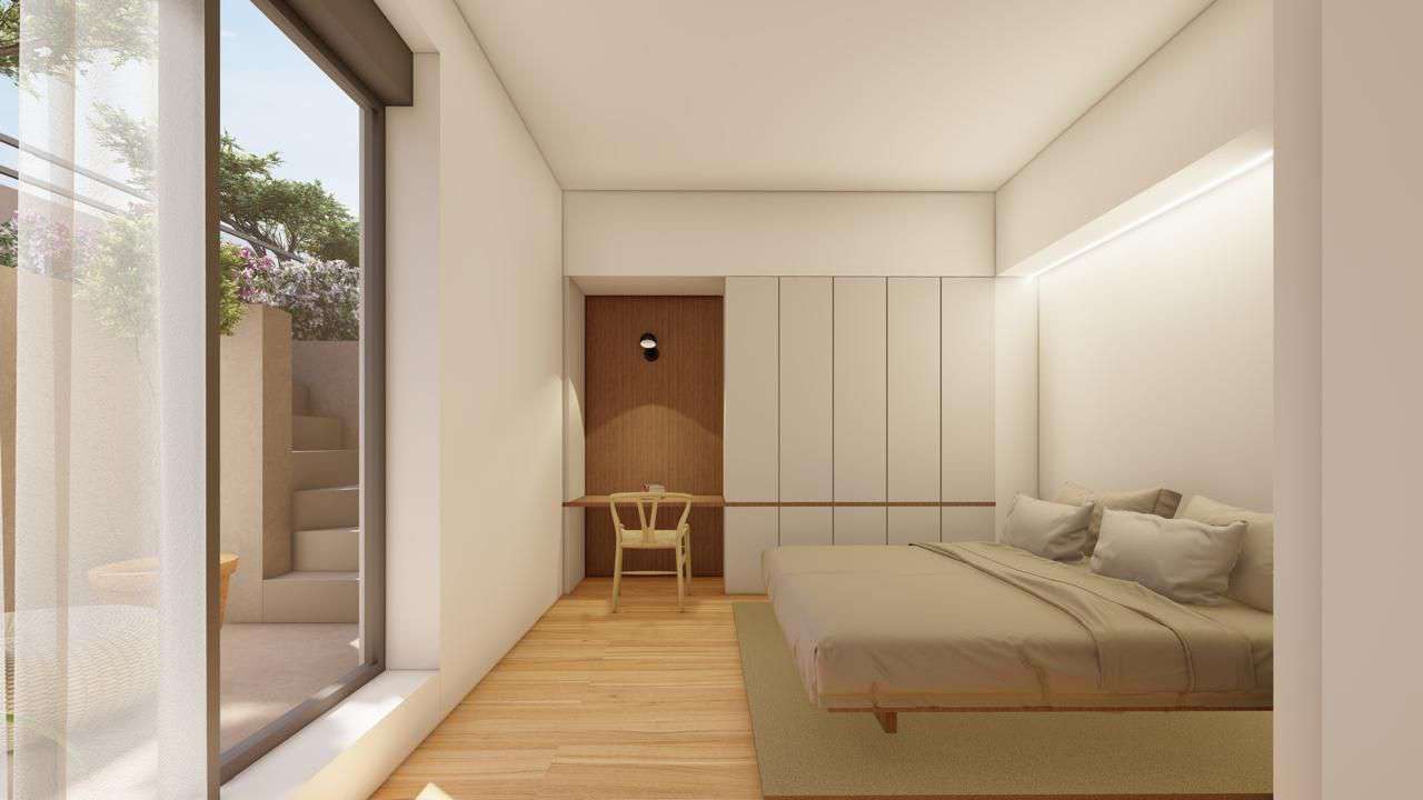 Bedroom with garden view