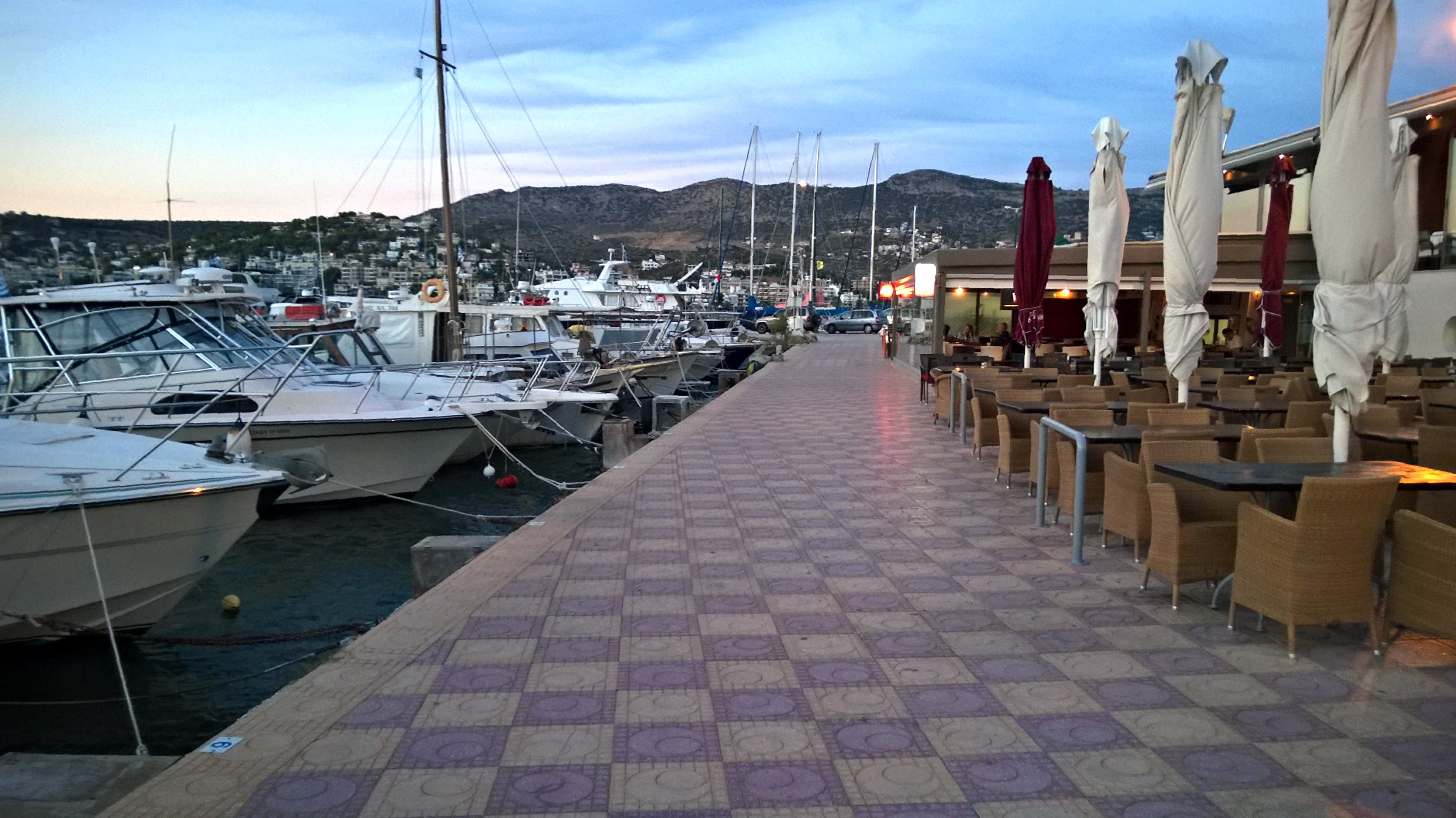 Porto Rafti marina at dusk